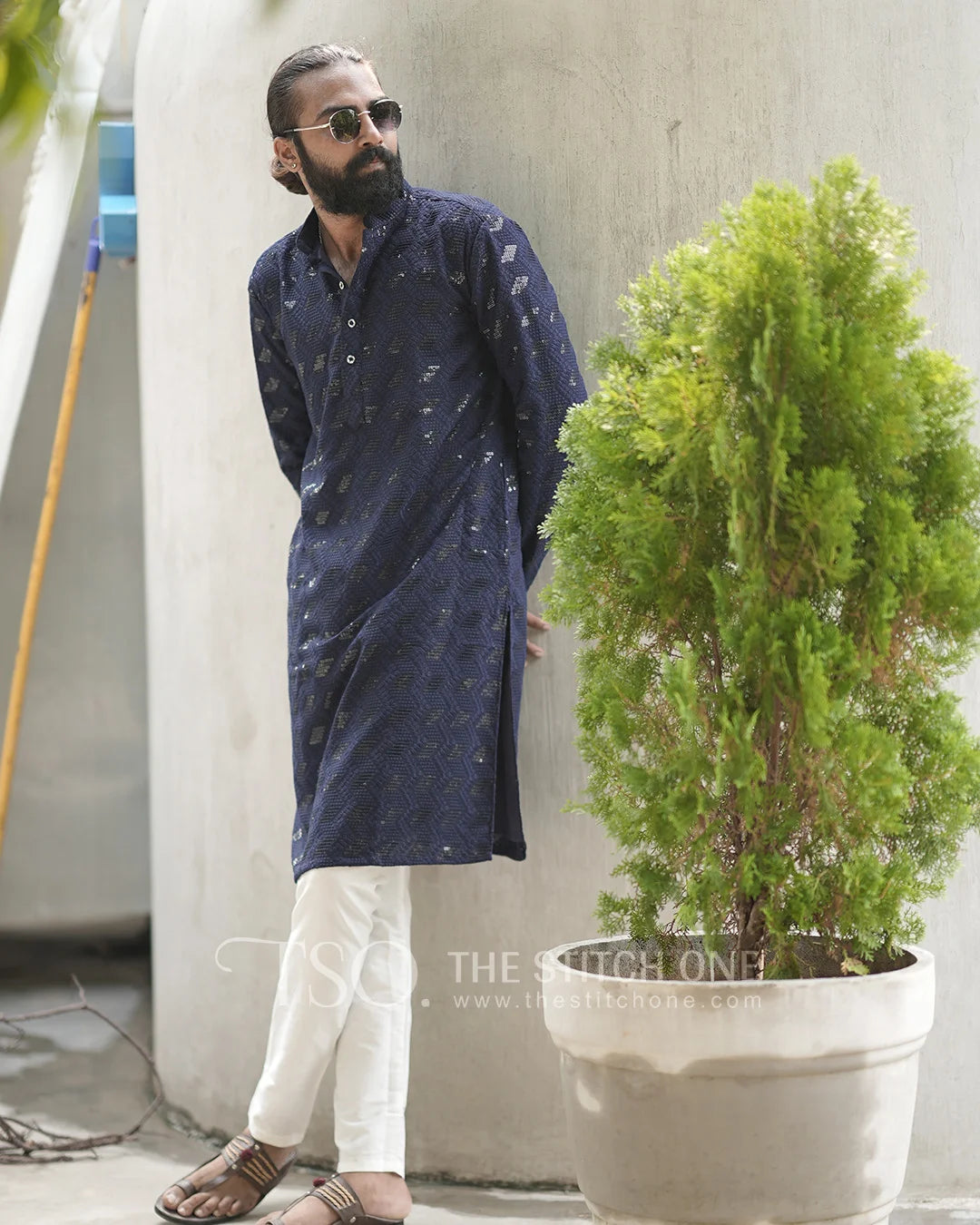 Mystic Blue Kurta For Men