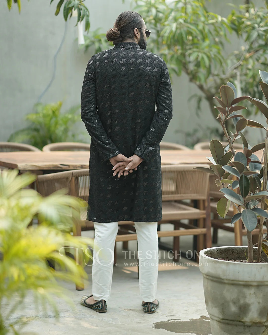 Black Ember Kurta For Men