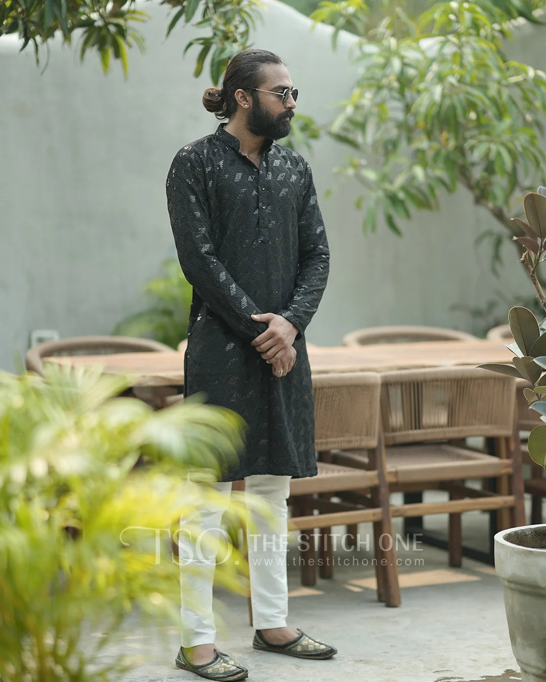 Black Ember Kurta For Men