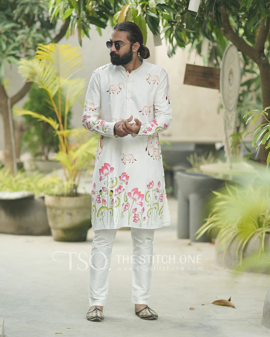 Divine Lotus Pastoral Kurta For Men