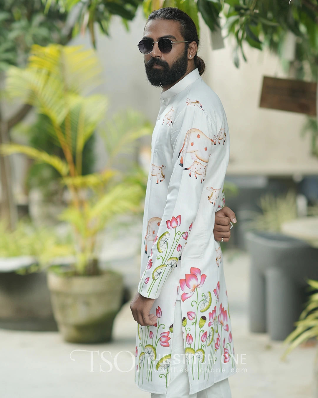 Divine Lotus Pastoral Kurta For Men