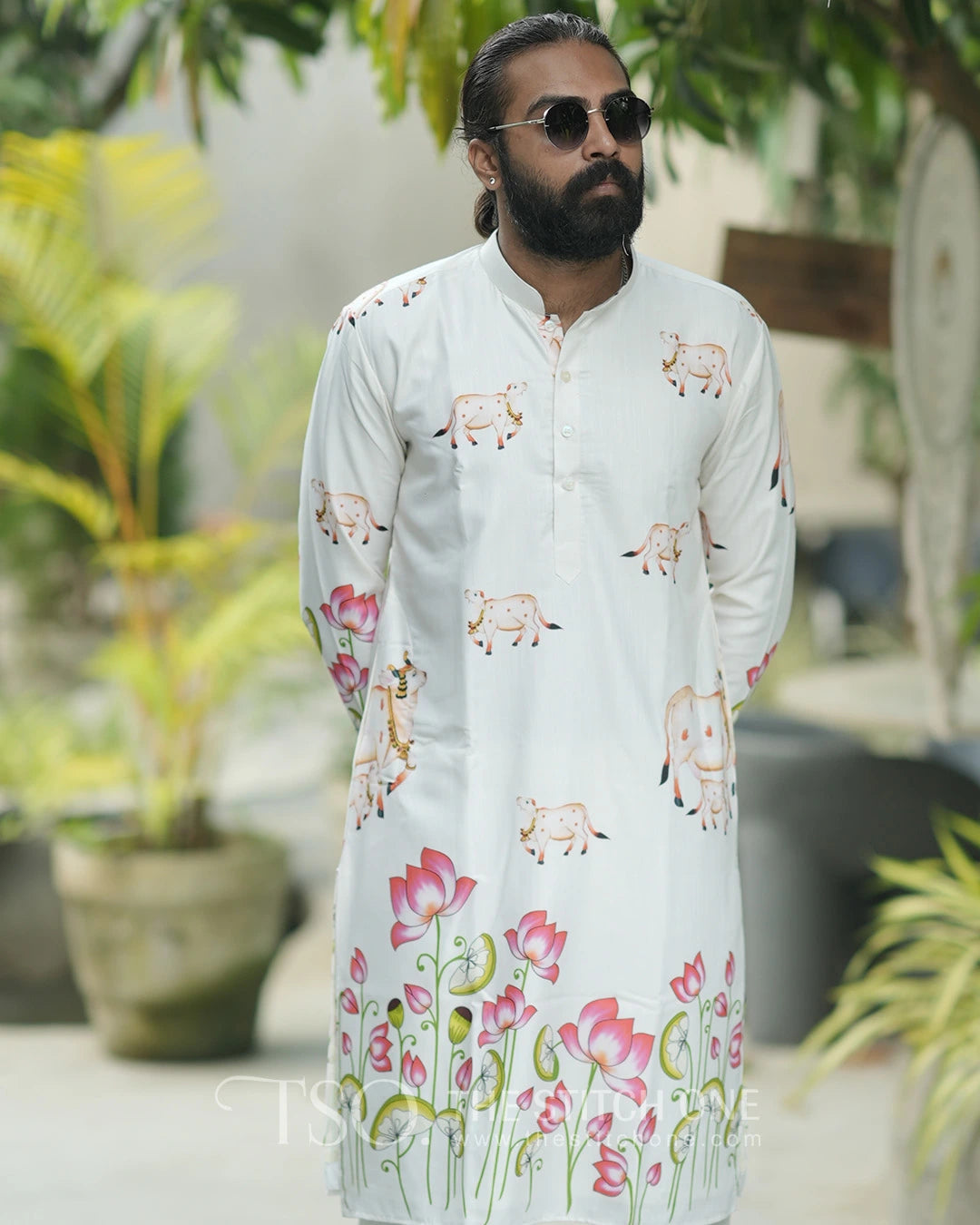 Divine Lotus Pastoral Kurta For Men