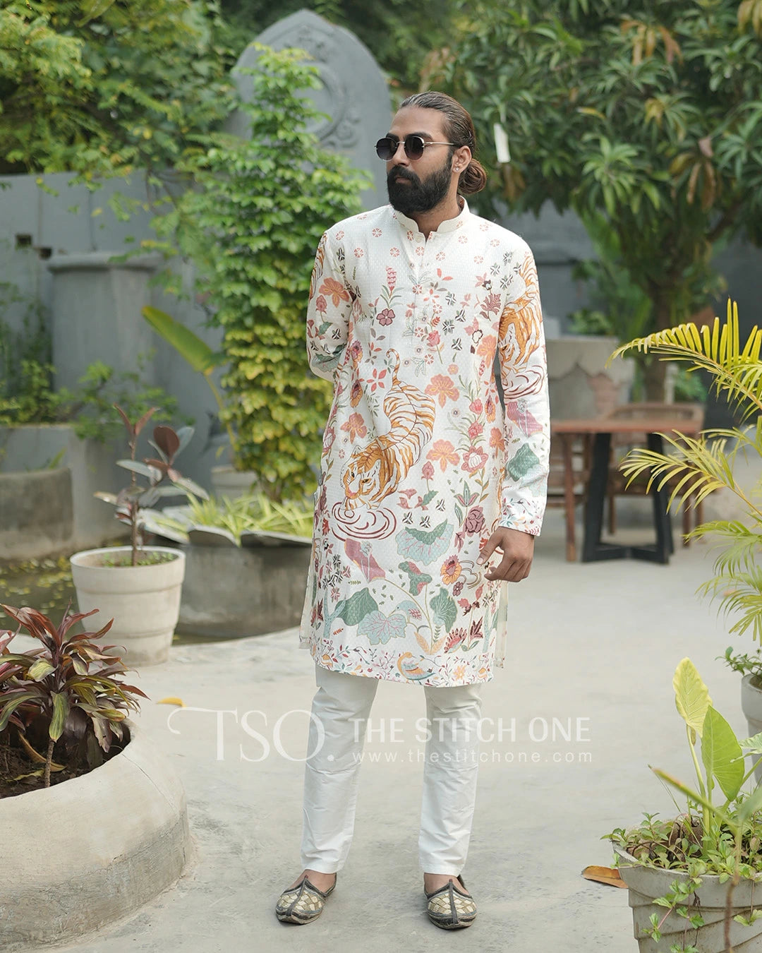 Floral Elegance Kurta For Men