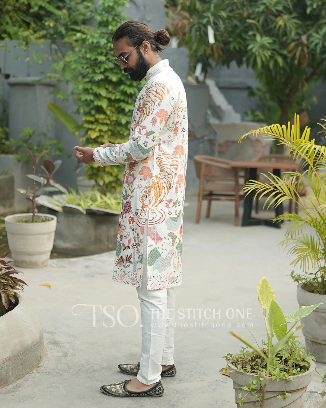 Floral Elegance Kurta For Men