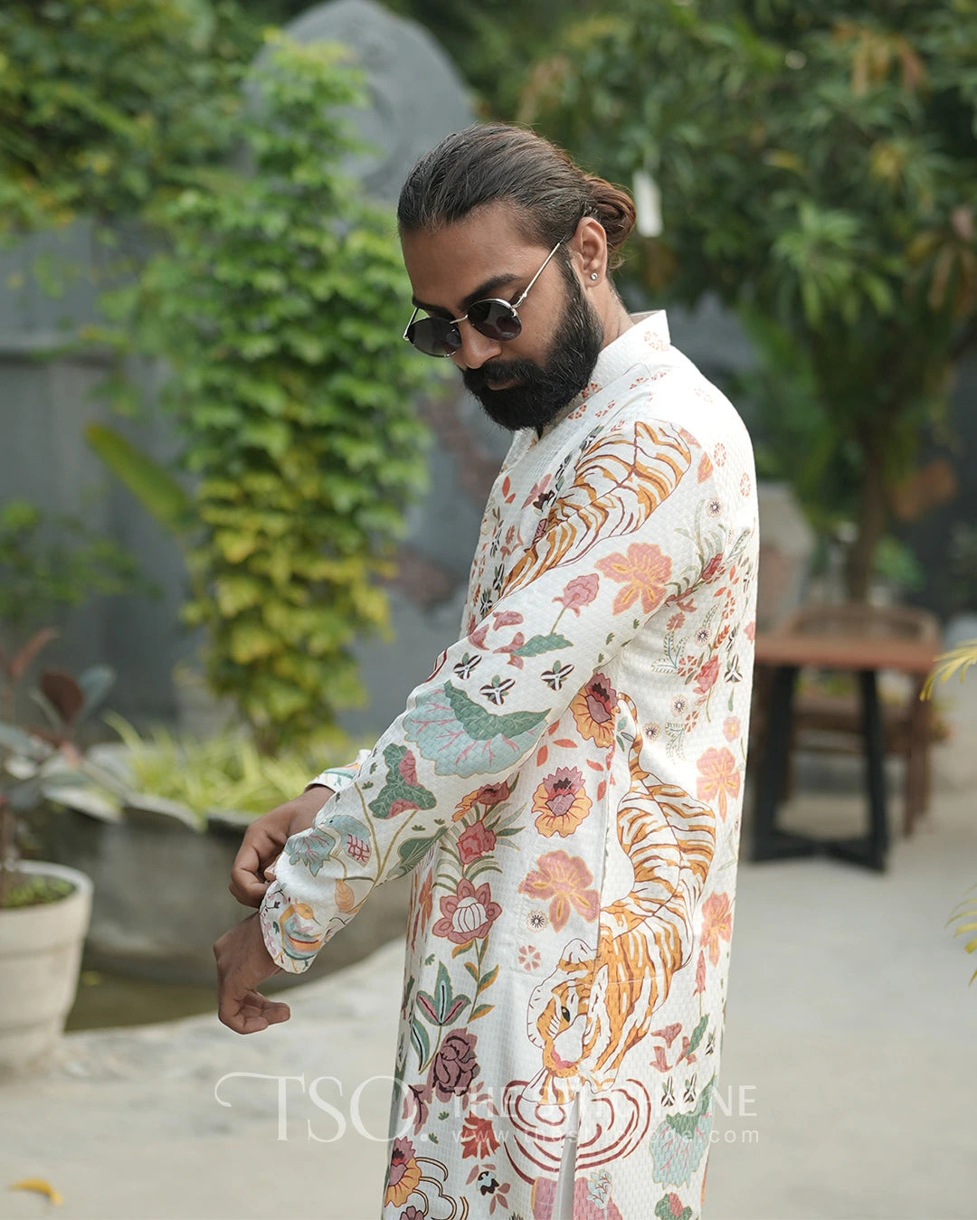 Floral Elegance Kurta For Men