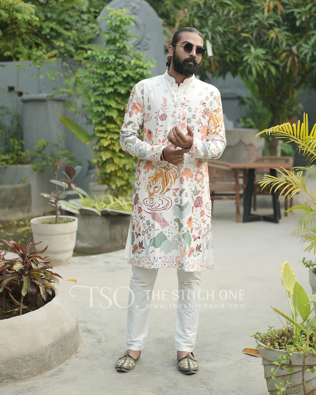 Floral Elegance Kurta For Men