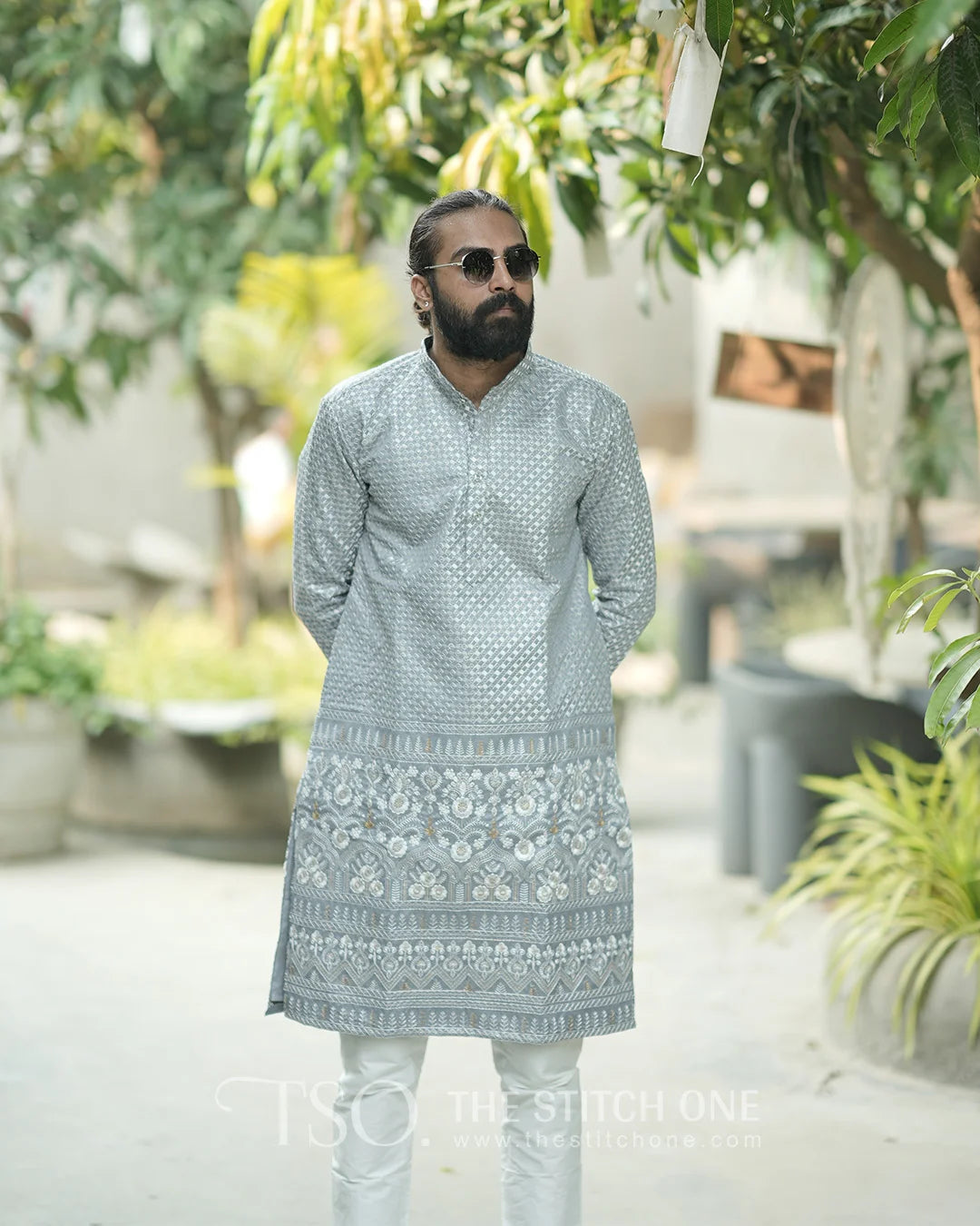 Serenity Grey Elegance Kurta For Men