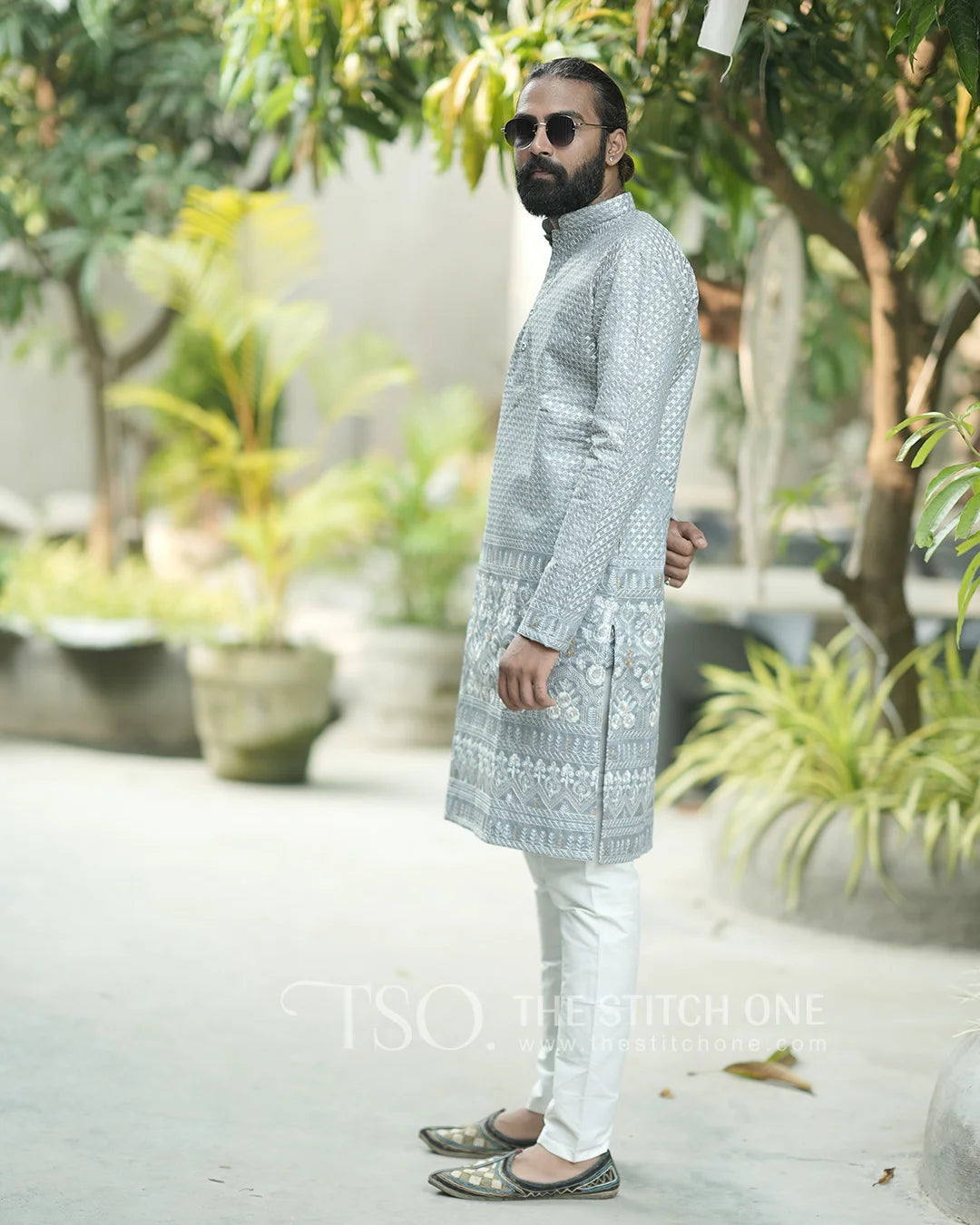 Serenity Grey Elegance Kurta For Men