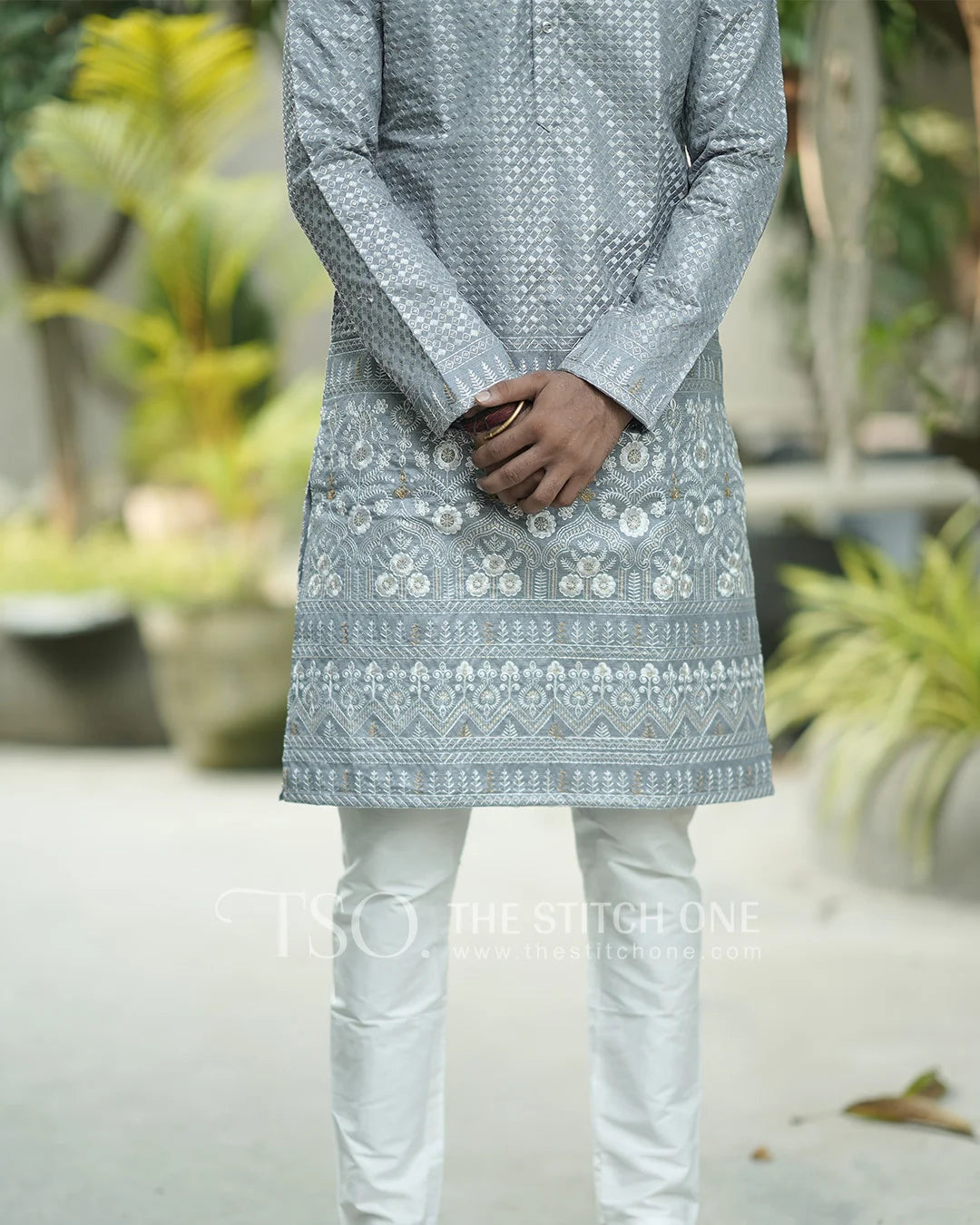 Serenity Grey Elegance Kurta For Men