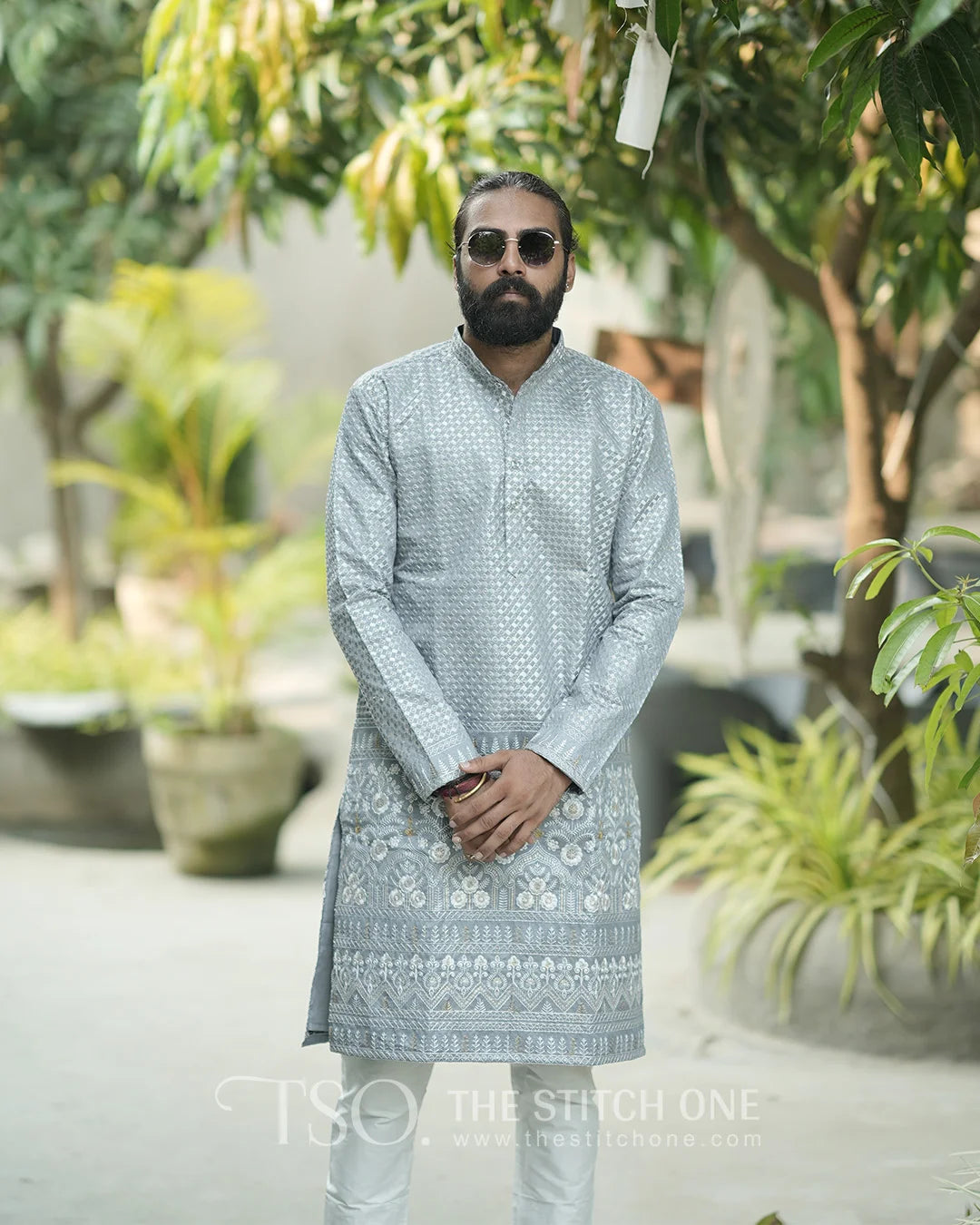 Serenity Grey Elegance Kurta For Men