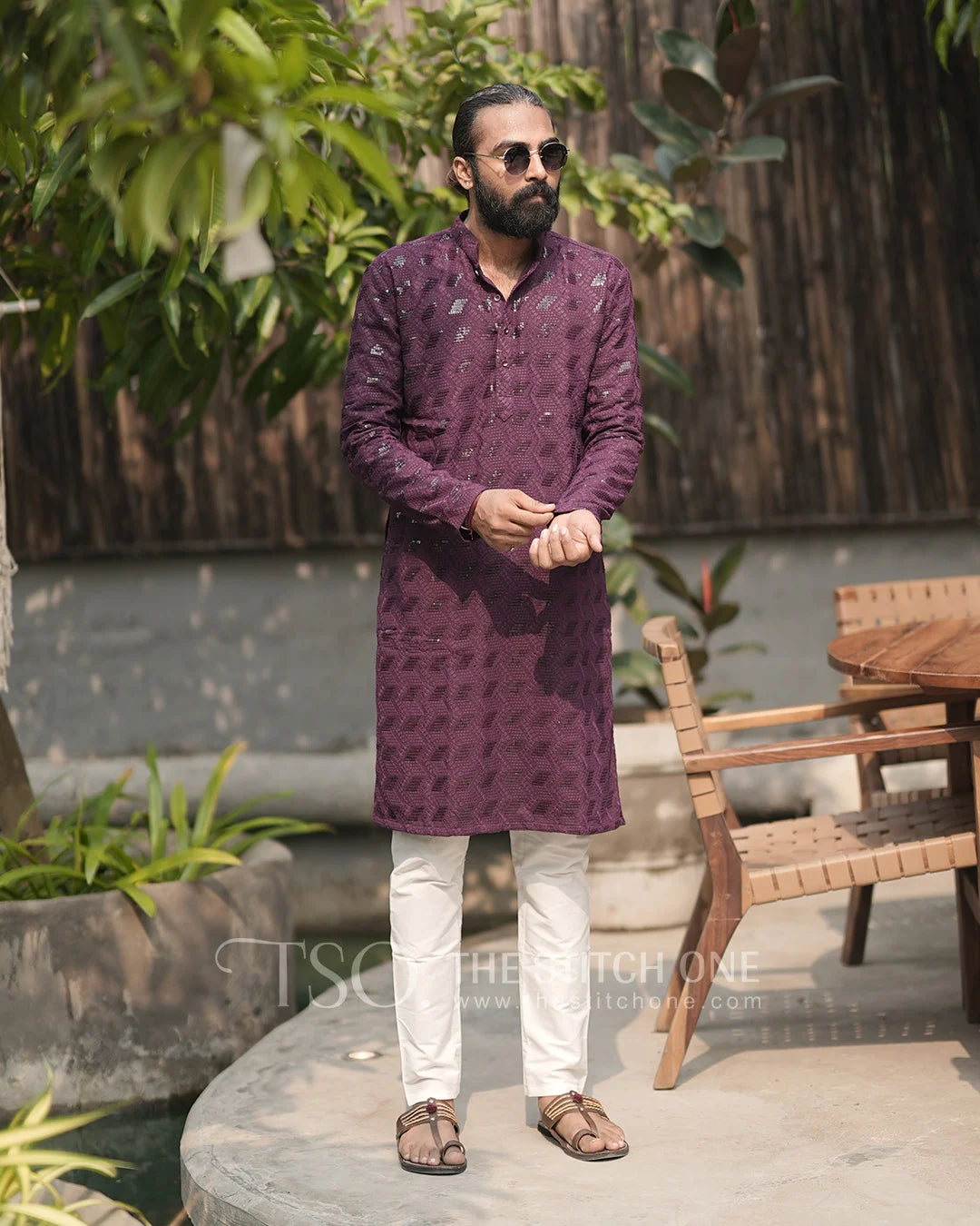 Purple Ebony Essence Kurta For Men