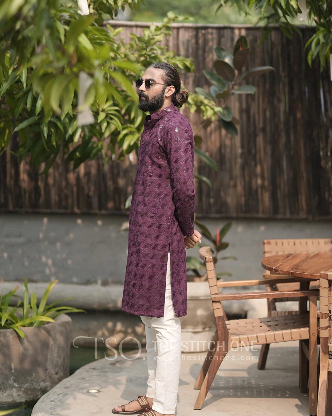 Purple Ebony Essence Kurta For Men