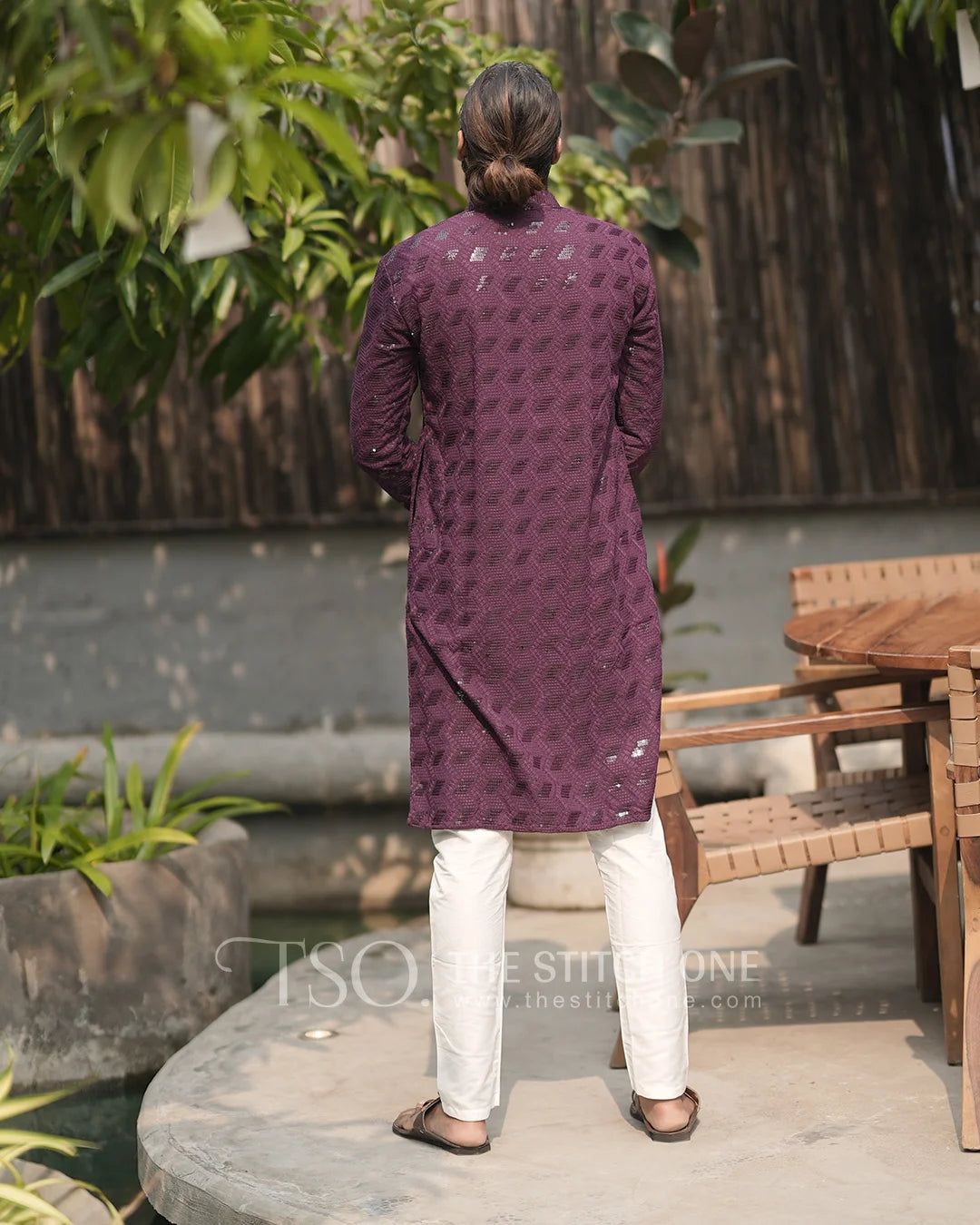 Purple Ebony Essence Kurta For Men