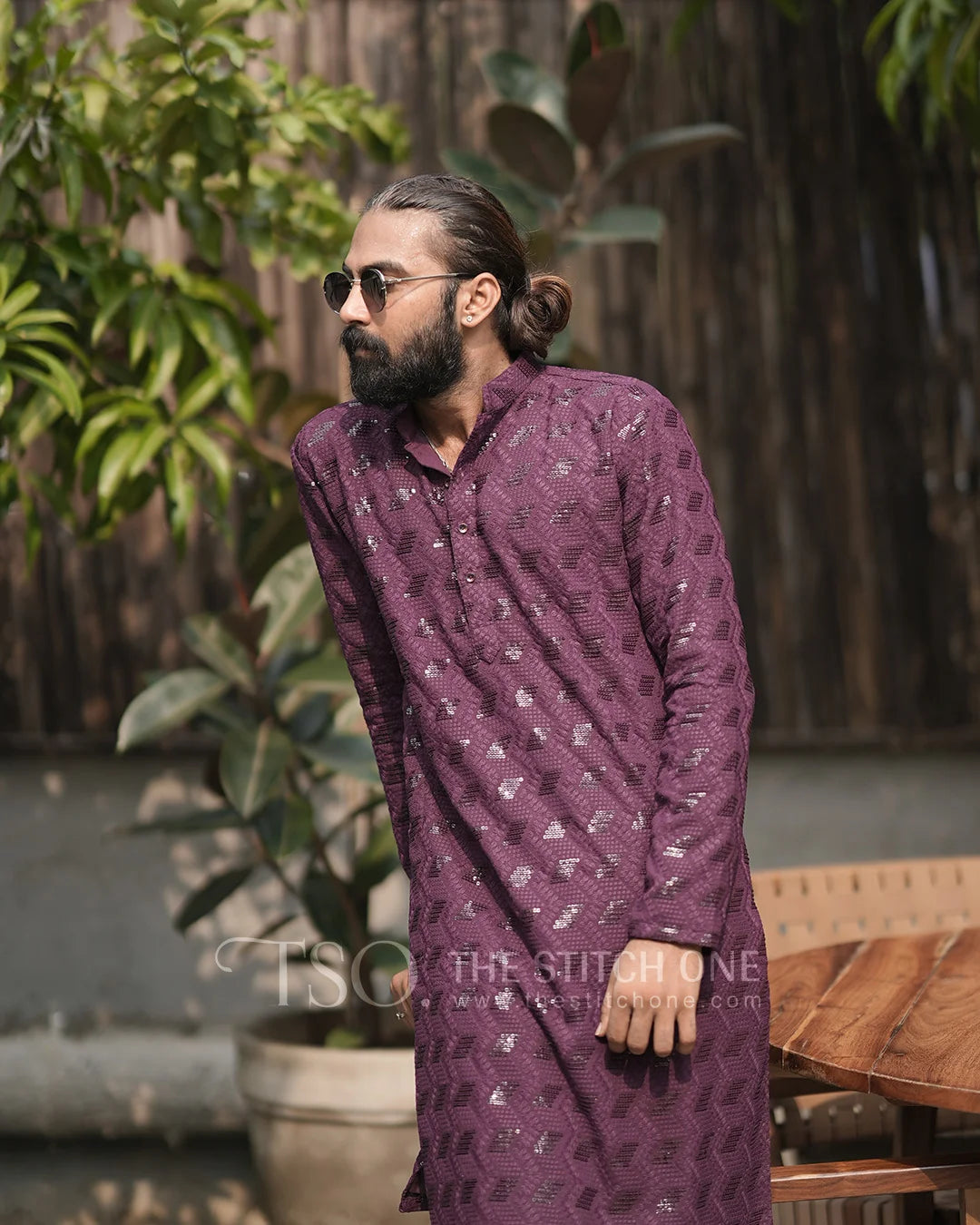 Purple Ebony Essence Kurta For Men