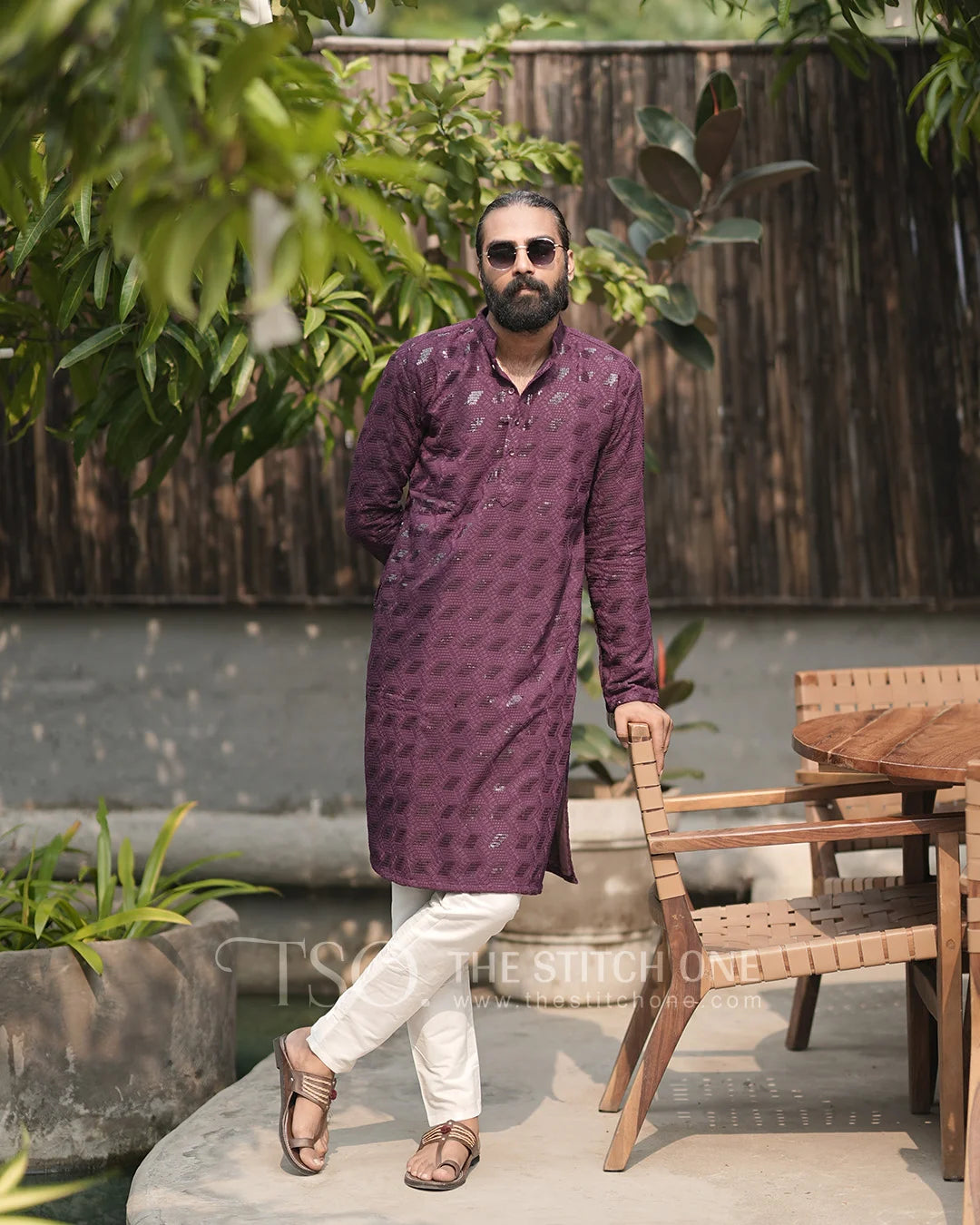 Purple Ebony Essence Kurta For Men