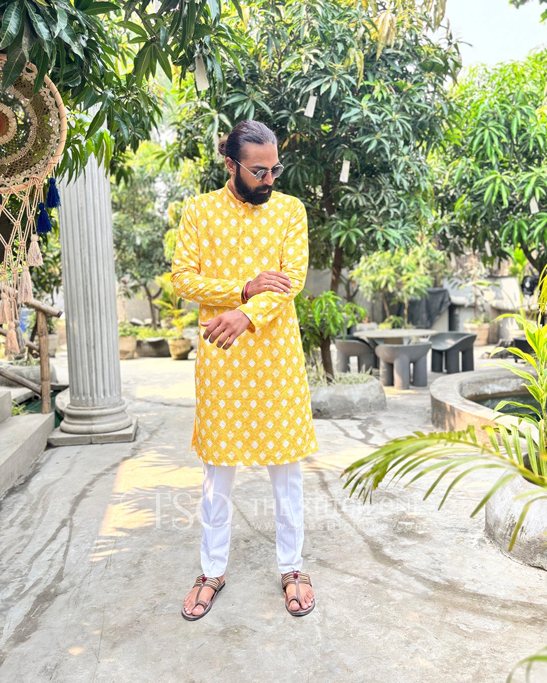 Yellow Haldi Verdure Vibes Kurta For Men