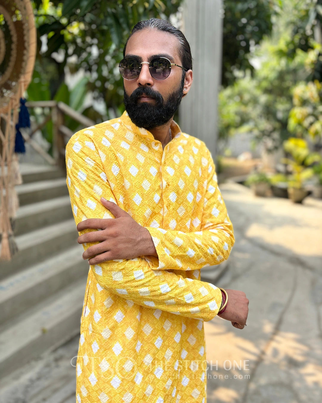 Yellow Haldi Verdure Vibes Kurta For Men