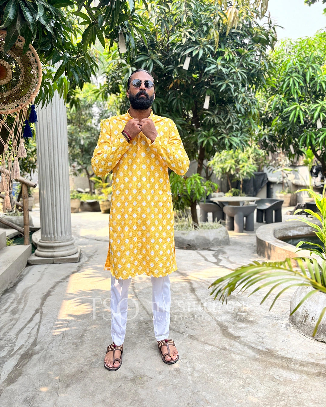 Yellow Haldi Verdure Vibes Kurta For Men