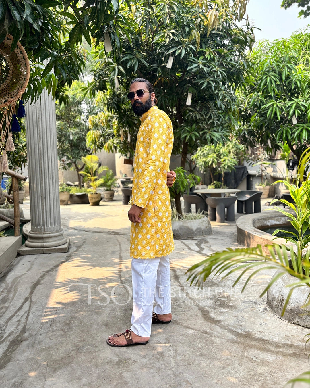 Yellow Haldi Verdure Vibes Kurta For Men