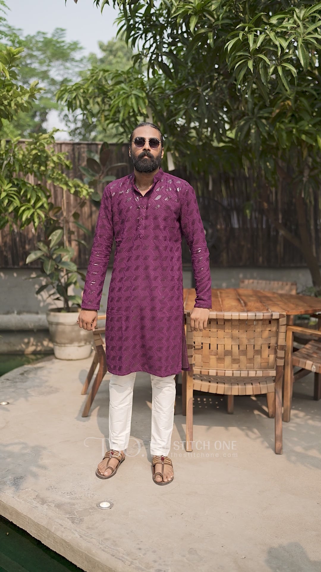 Purple Ebony Essence Kurta For Men