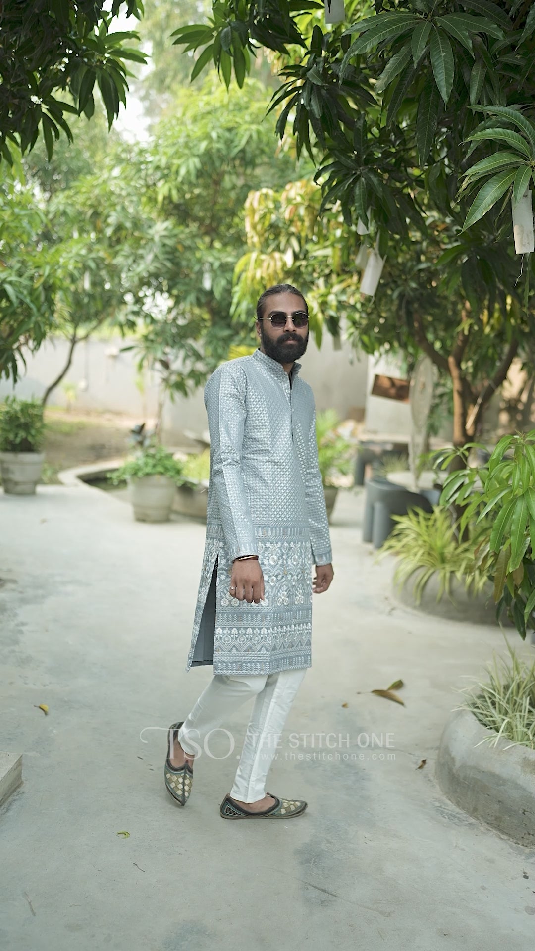 Serenity Grey Elegance Kurta For Men